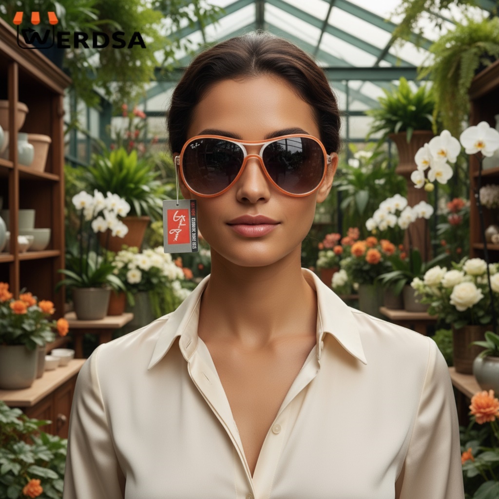 عینک زنانه ری‌بن 1472 شیک و لاکچری فریم نارنجی شیشه گرد